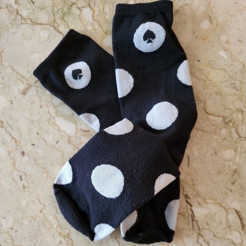 Kate Spade Black White Dotted socks Great Stocking Stuffer NEW no tags